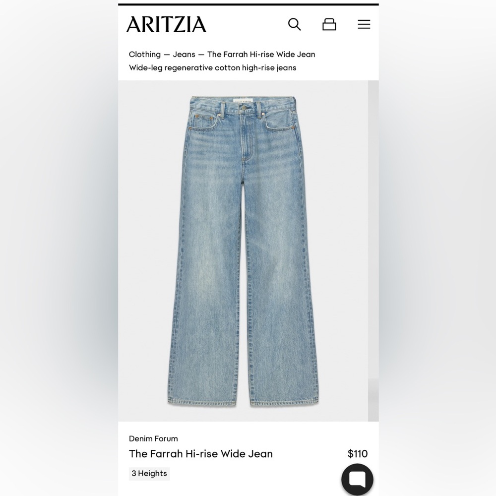Aritzia Farrah wide leg jeans